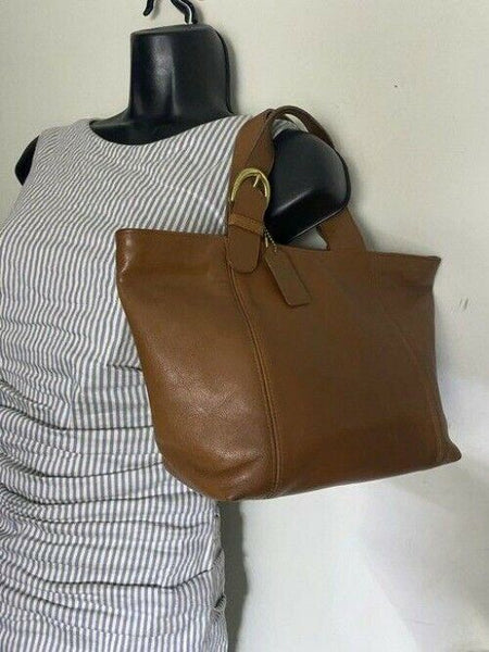coach shoulder bag vintage handbag great find brown leather tote