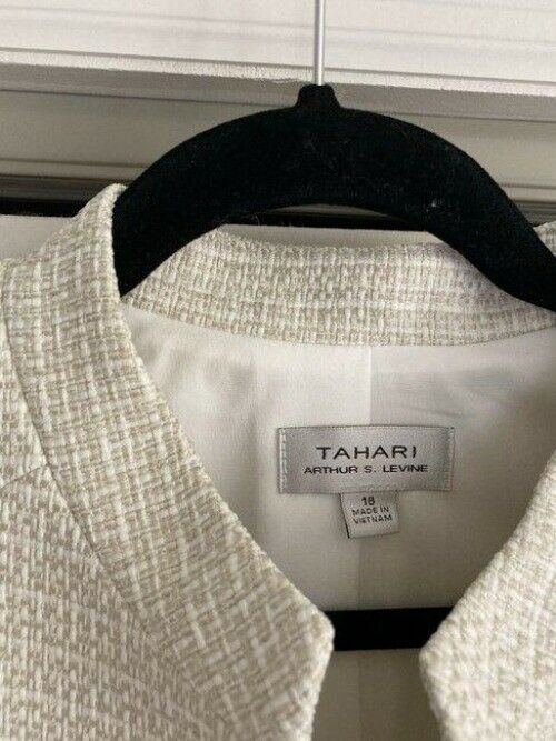 elie tahari khaki jacket and skirt set tweed msrp blazer