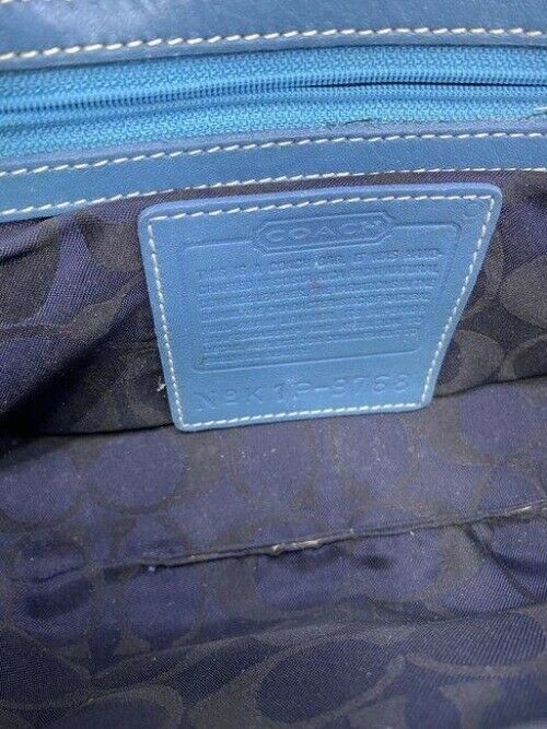 coach vintage medium blue leather cross body bag