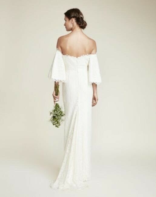 Nicole Miller White Bell Bridal Gown Lace Msrp Long Formal Dress