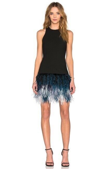 ELIZABETH And JAMES Dania Black And Ombré Blue Cocktail Dress Sz 2