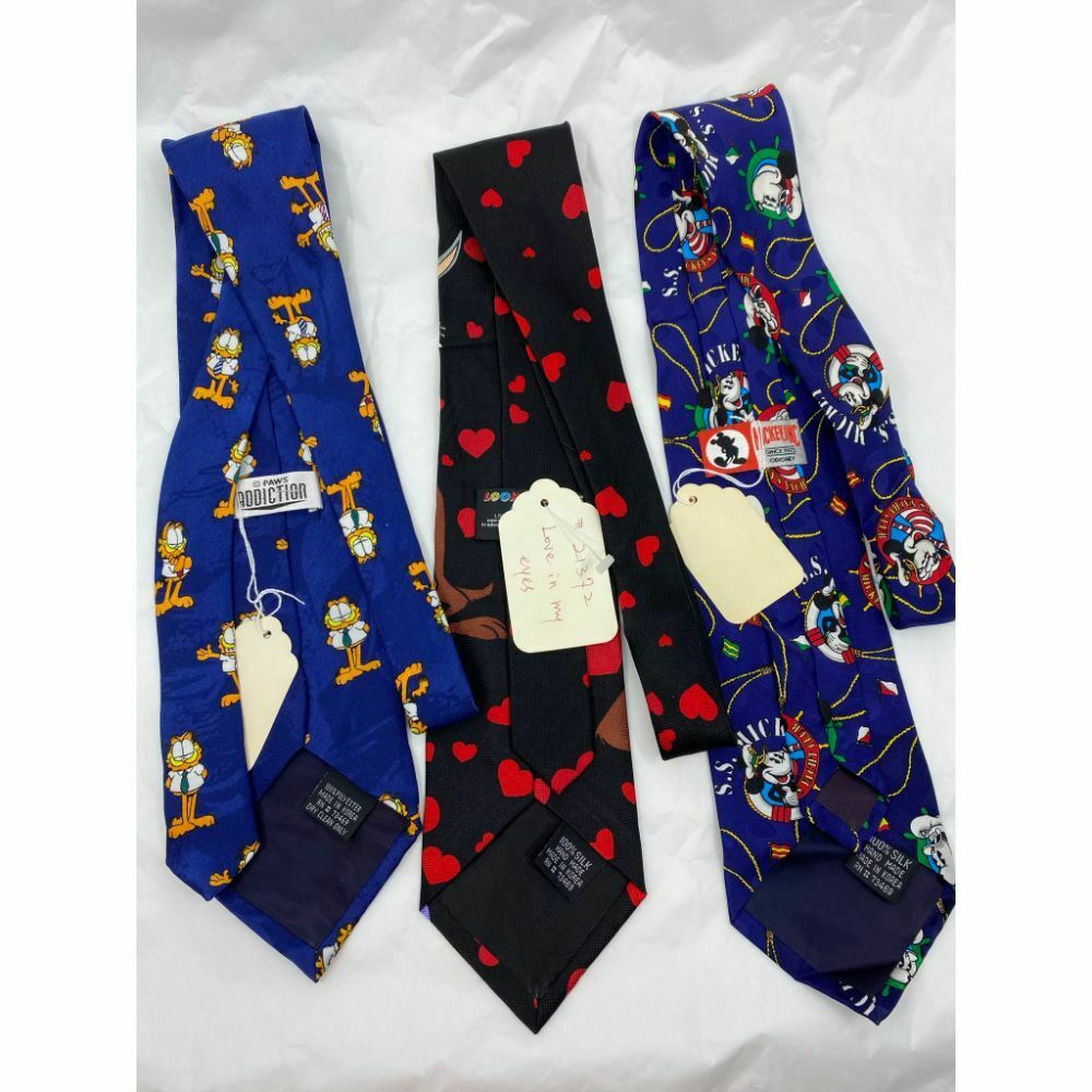 New! Lot of 3 Neck tie Disney, Looney Tunes, Total Msrp 75