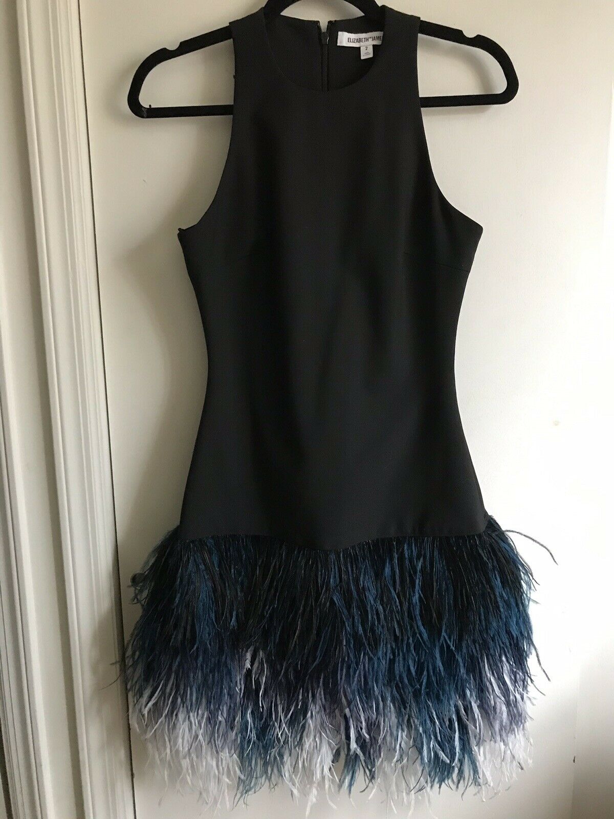 ELIZABETH And JAMES Dania Black And Ombré Blue Cocktail Dress Sz 2