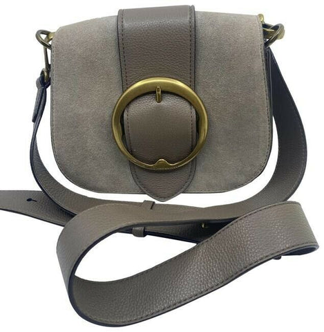 Polo Ralph Lauren Lennox Gray Suede Leather Cross Body Bag