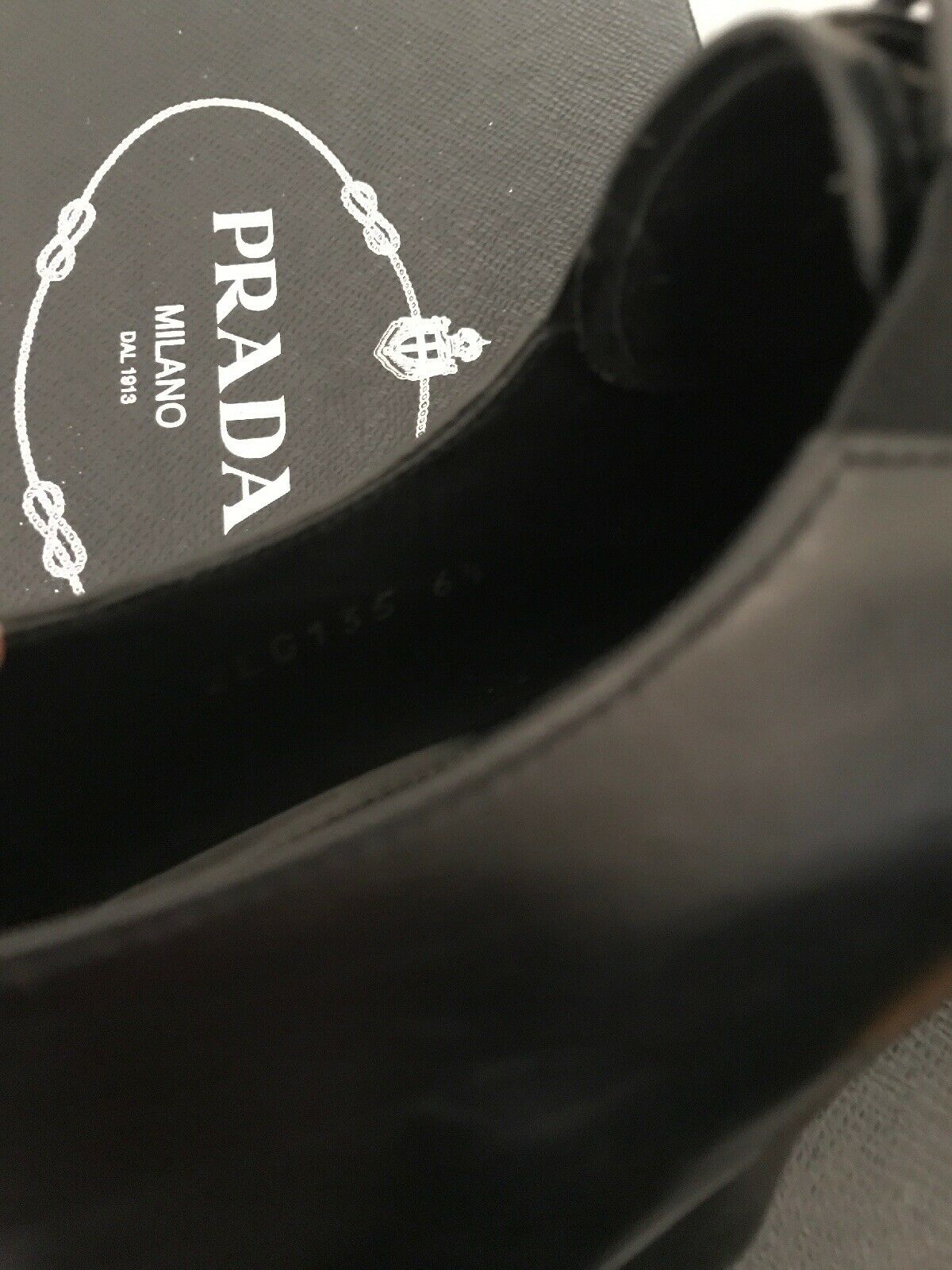 Prada Black Smooth Leather Oxfords