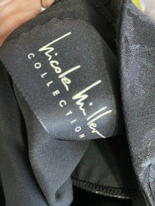 nicole miller black w new ls w slit mid length formal dress