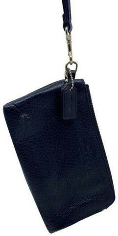 coach double zip like black wristlet