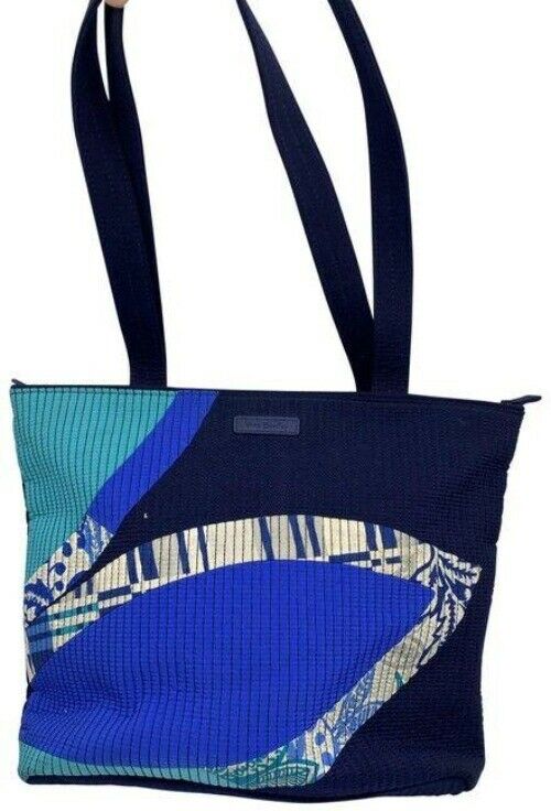 Vera Bradley Large Quilted Navy Blue White Shoulder Bag