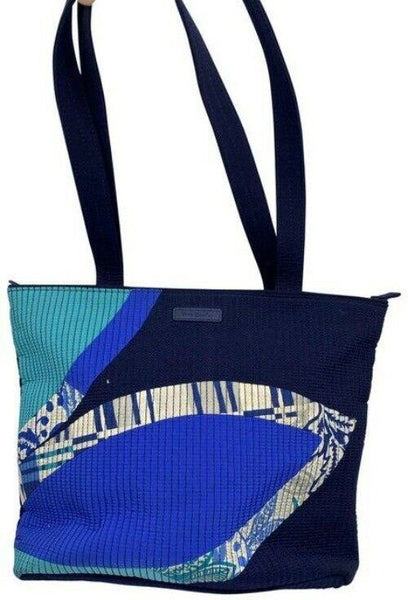 Vera Bradley Large Quilted Navy Blue White Shoulder Bag