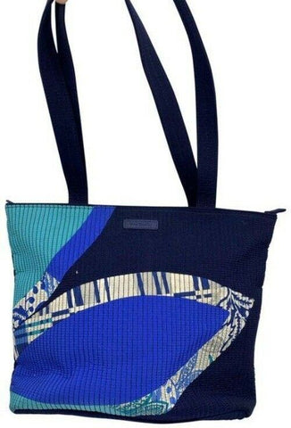 Vera Bradley Large Quilted Navy Blue White Shoulder Bag