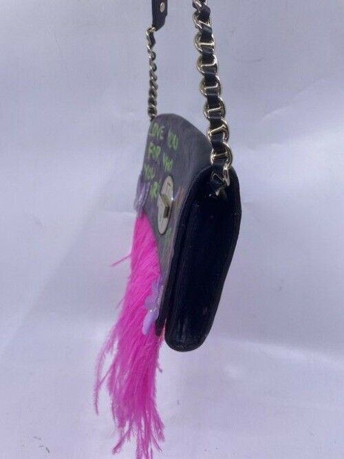 kate spade w hand customized by me w applique street black pink hobo bag