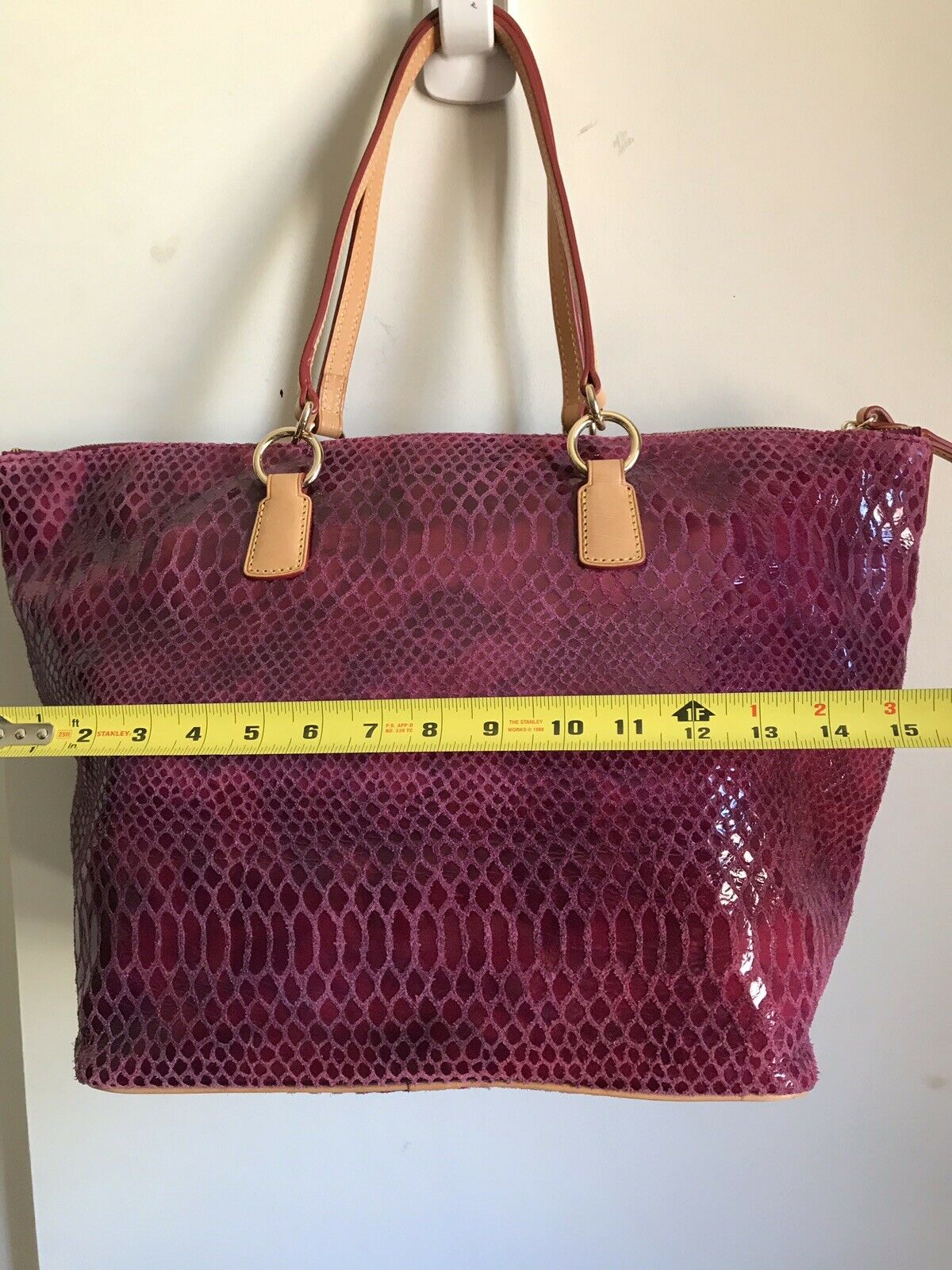 DOONEY & BOURKE XL Pink Snake Print Leather  tote