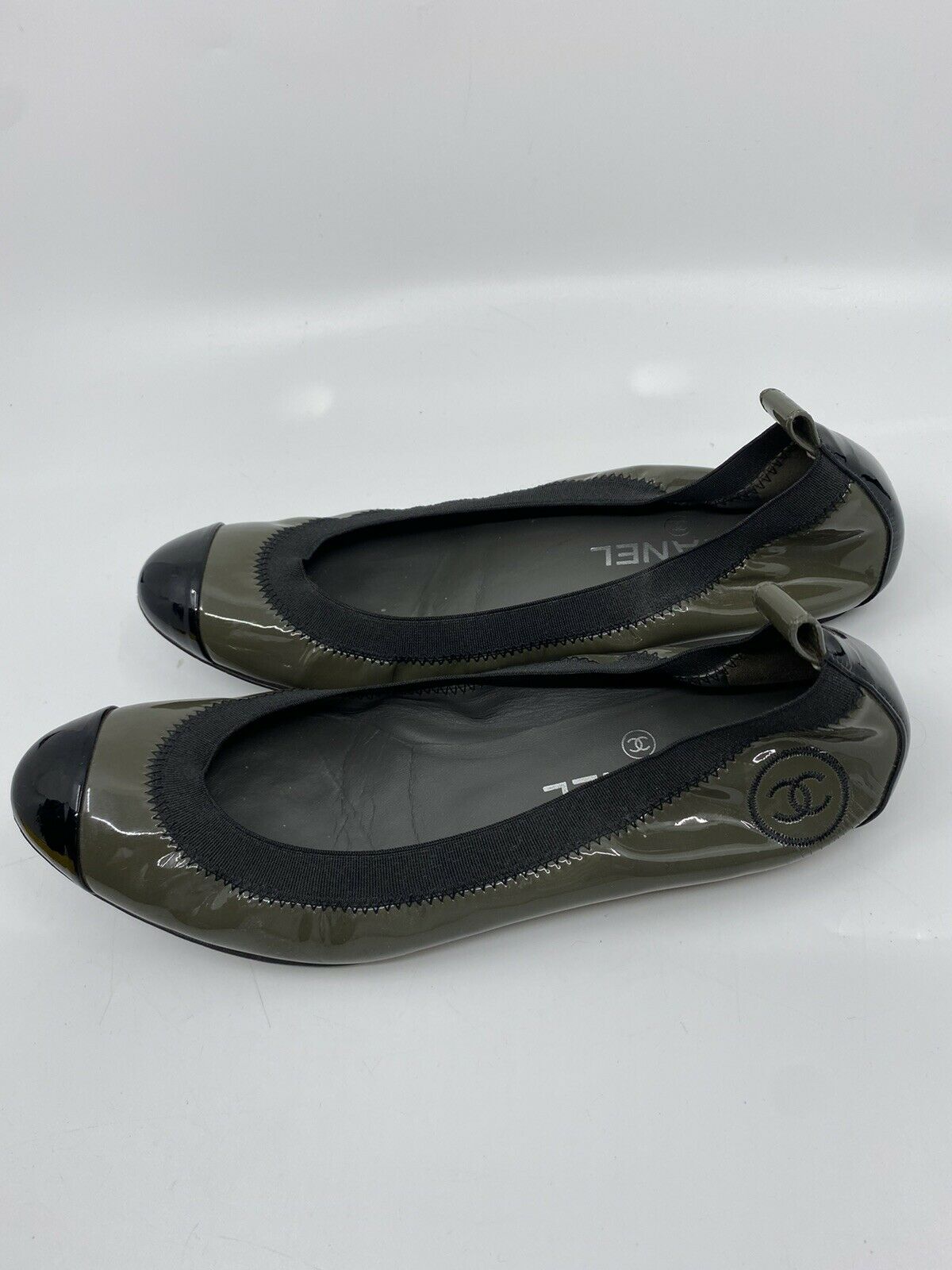 Chanel Classic Ballerina Cap Toe Flats 7.5