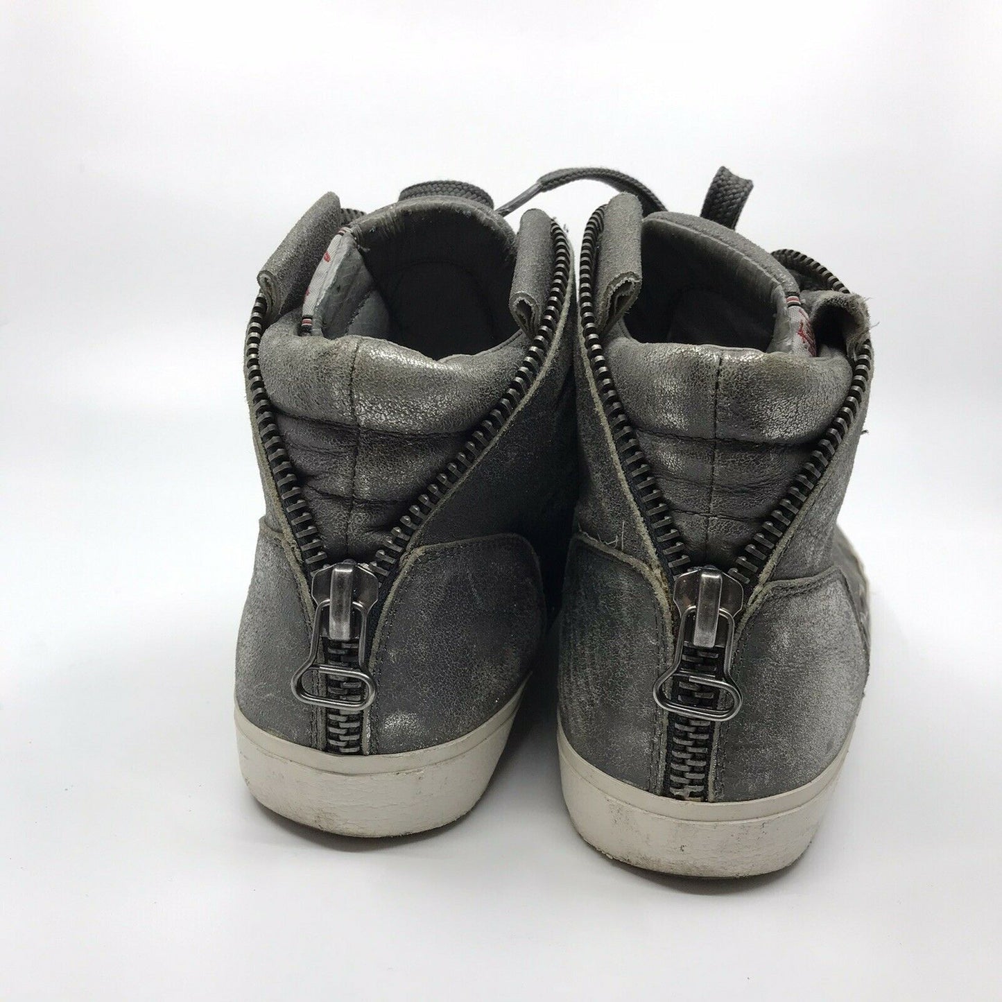 ASH Silver High Top Metallic Silver Sneakers size 10