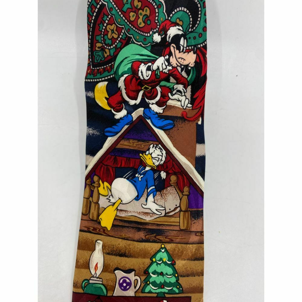 New! Mickey and Friends Disney Black Red Christmas Theme Neck Tie Msrp 59