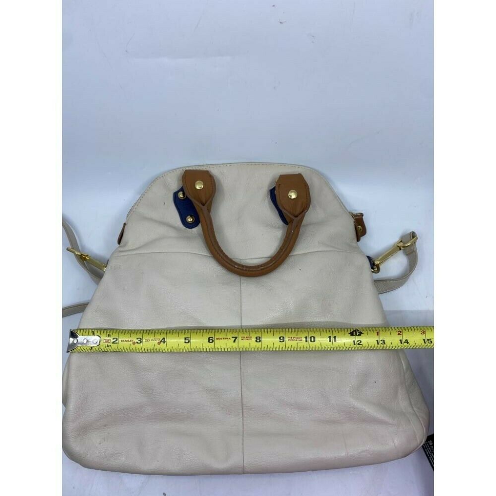 Emma Fox Cream Leather Shoulder Bag