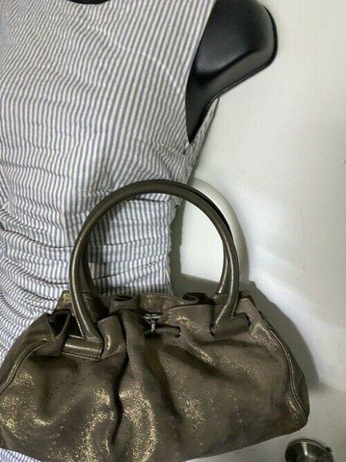 salvatore ferragamo handbag bronze shoulder bag