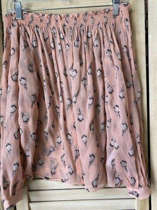 Nicole Miller quartz pink off shoulder msrp small blouse