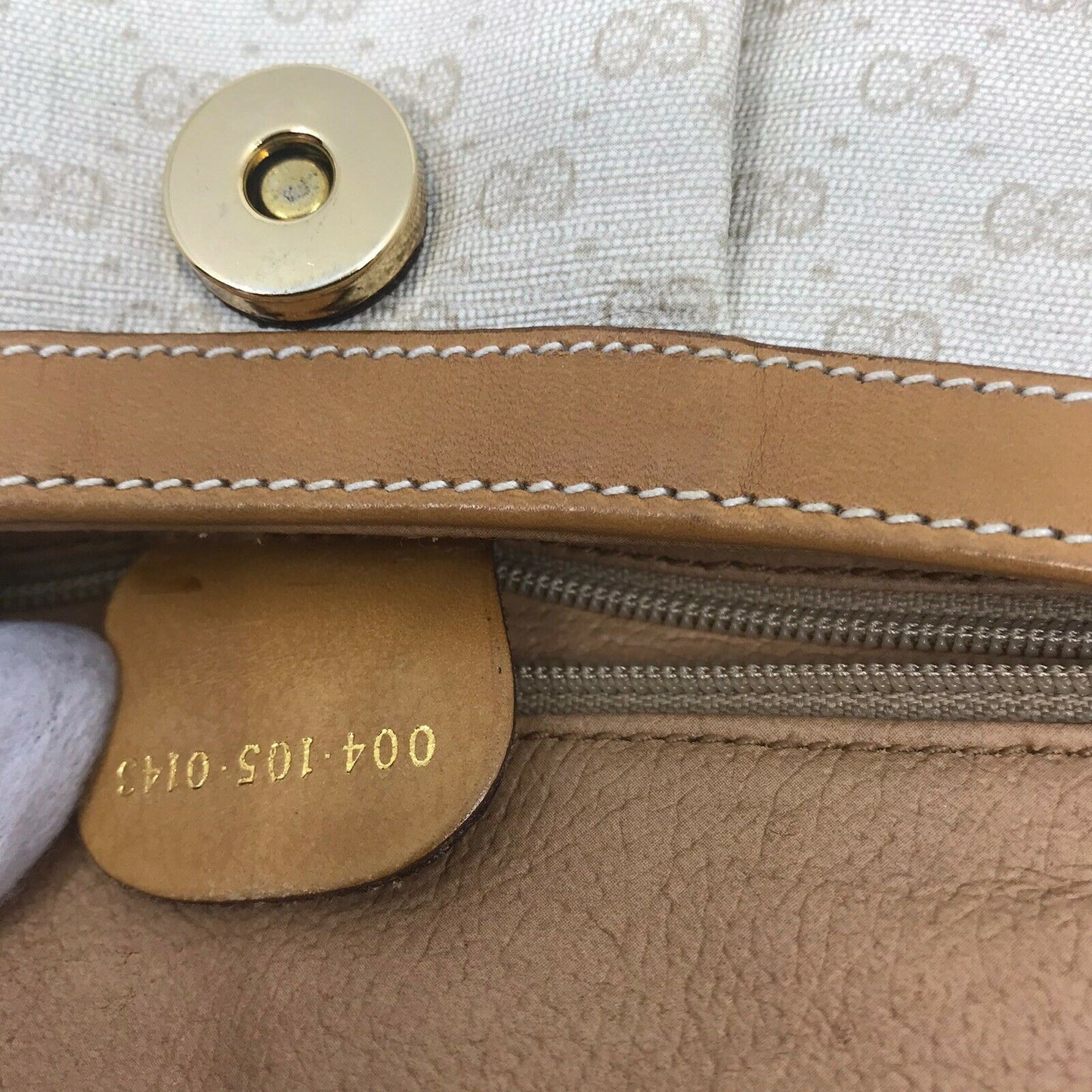 GUCCI Vintage Beige All Over Logo Clutch Bag