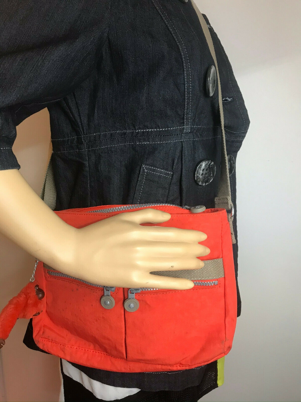 Kipling Orange Nylon Medium Size Crossbody Bag