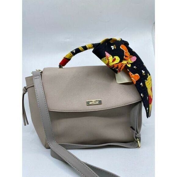 KATE SPADE Leather Handbag W/ Winnie The Pooh Silk