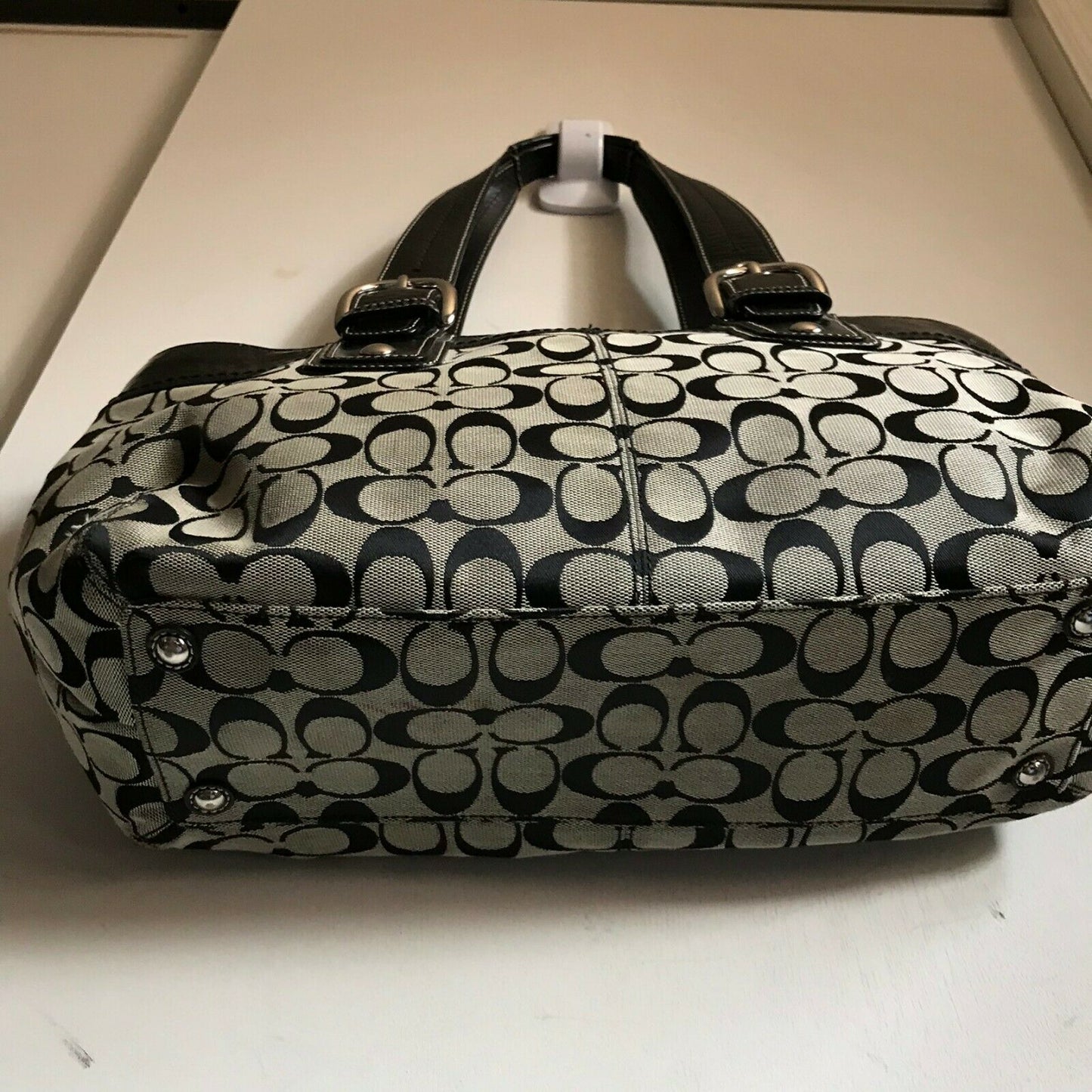 Coach Black Interwoven Fabric Tote Bag