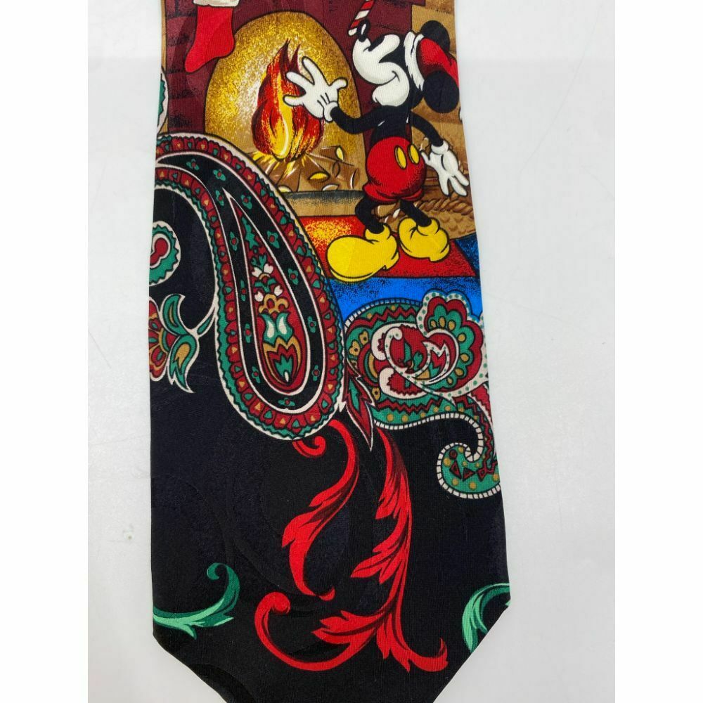 New! Mickey and Friends Disney Black Red Christmas Theme Neck Tie Msrp 59