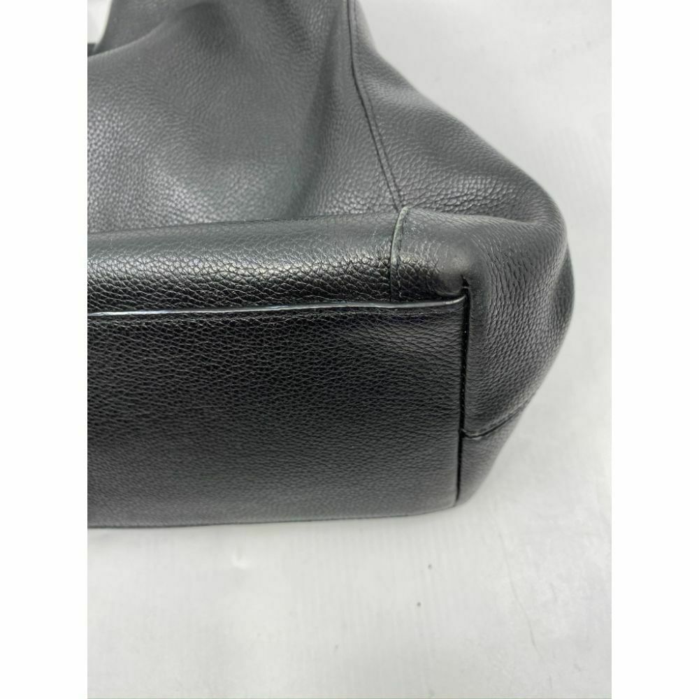 Coach Black Leather Classic Tote Bag Multiple Compartments
