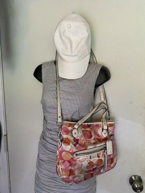 Coach Multi Purpose Pink Fabric Cross Body Bag