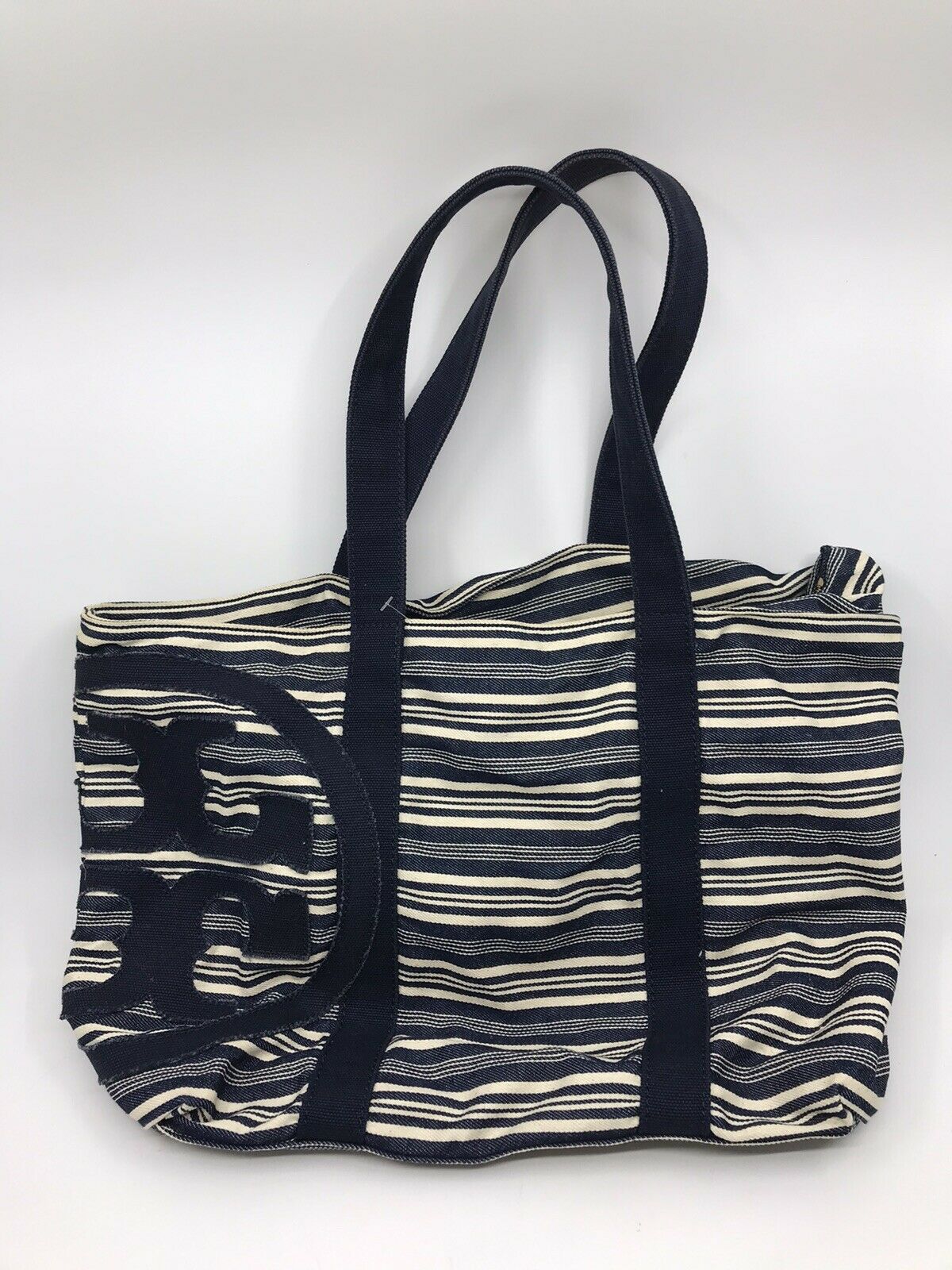TORY BURCH Fabric striped tote bag
