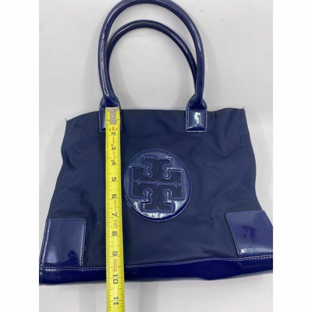 TORY BURCH Navy Nylon Medium Tote w/ Patent Logo