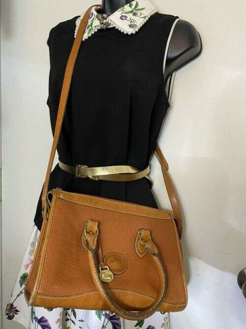 dooney and bourke vintage classic brown leather cross body bag