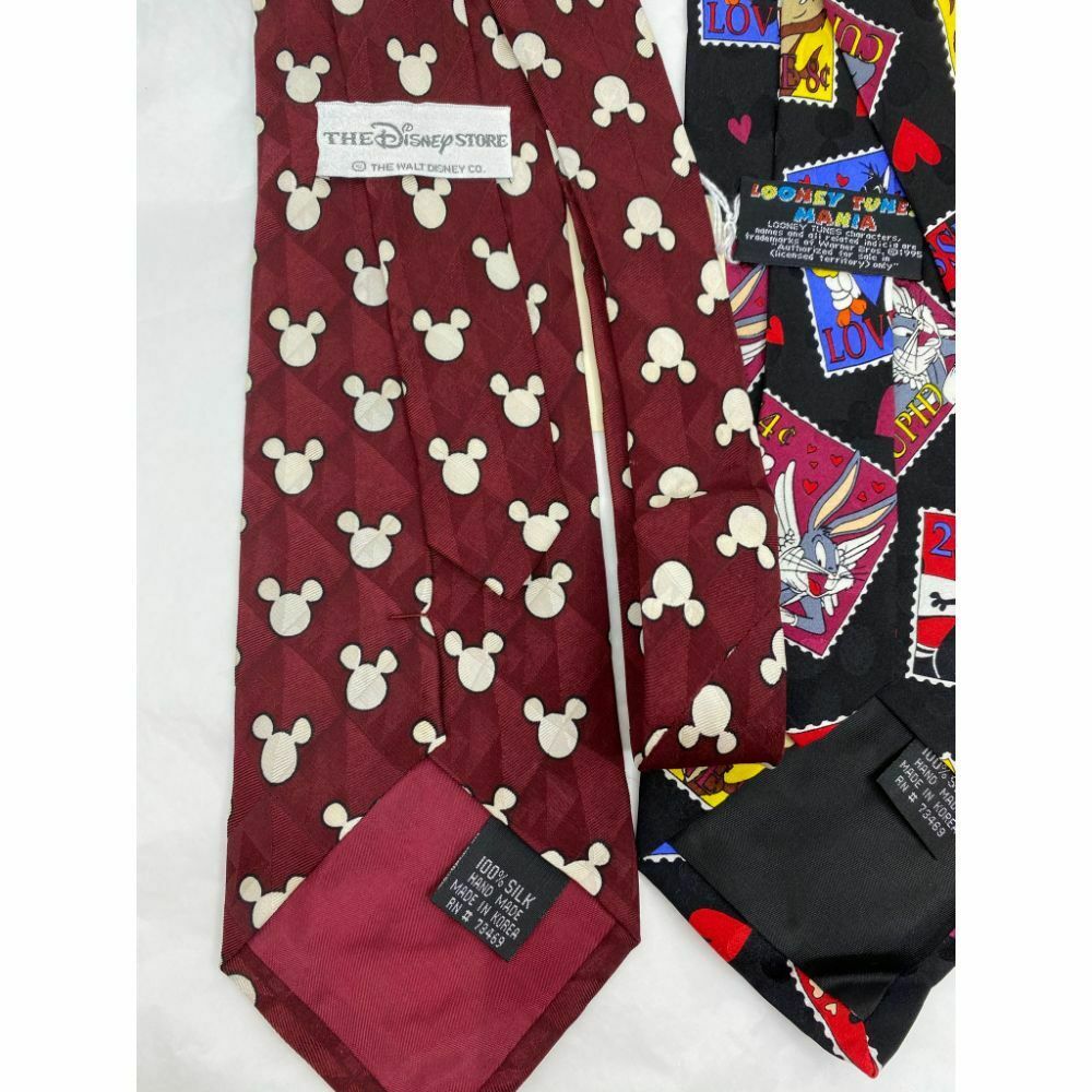 New Lot of 3 Neck tie Disney, Looney Tunes Black Red White Total Msrp 75