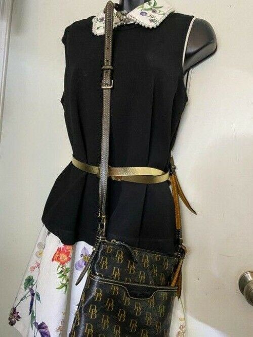 dooney and bourke and wallet black yellow cross body bag