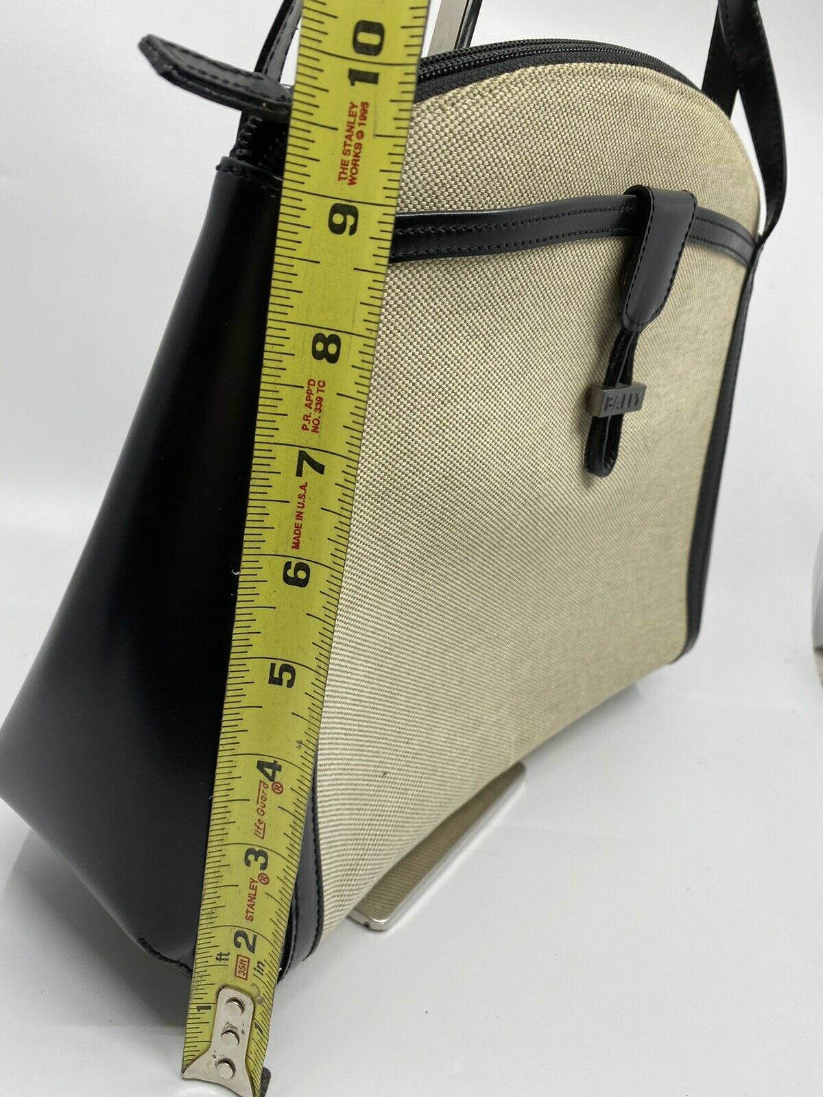 BALLY Vintage/ Khaki Canvas And Lether Handbag