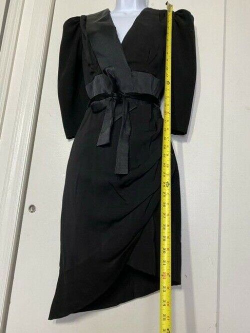 nicole miller black w new wrap around puff sleeves msrp