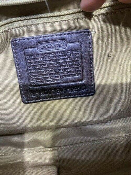 coach medium bag handbag white black leather shoulder bag