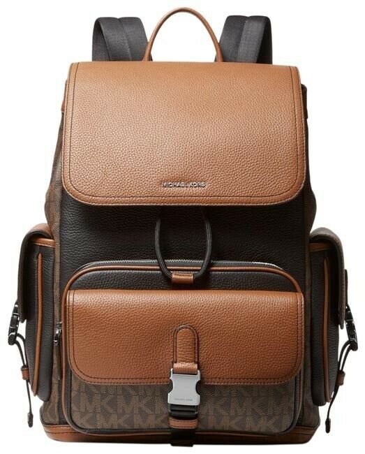 Michael Kors Hudson Logo And Utility Rucksack Crimson Leather Backpack