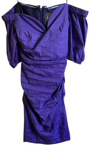 Nicole Miller purple new off the shoulder mini msrp short casual dress