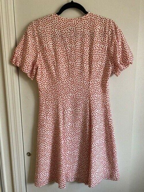 milly red white new heart printed msrp short formal dress