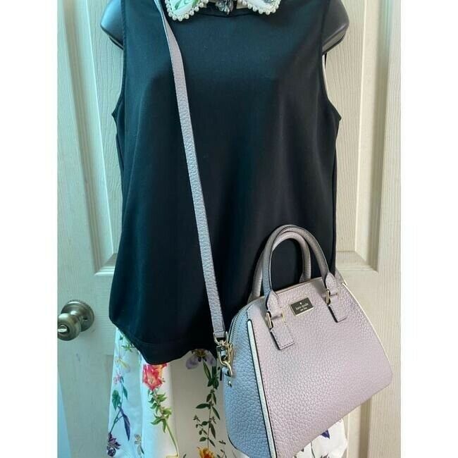 kate spade medium handbag w strap purple leather cross body bag