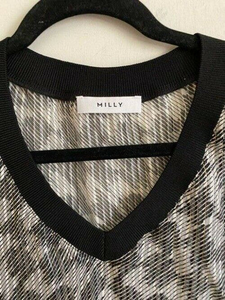 Milly white gray new ss msrp blouse