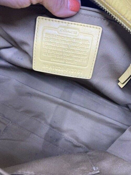 coach w w detachable specialty tie accent yellow shoulder bag