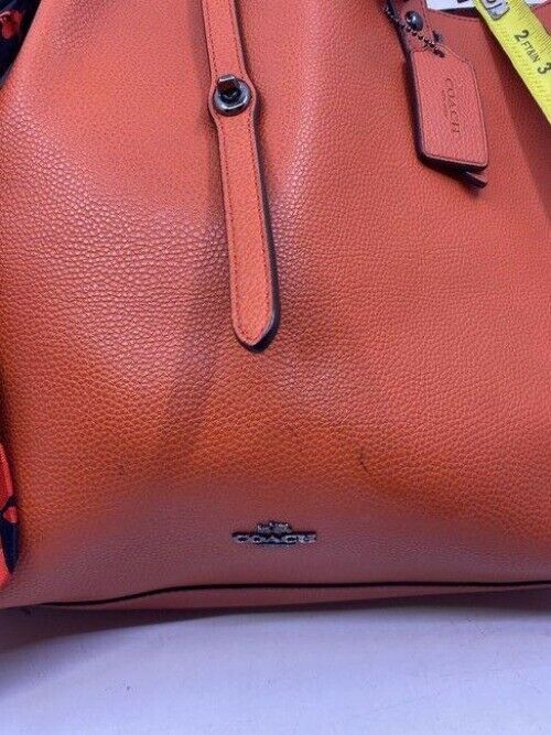 coach tote w bag tote w detachable specialty orange leather shoulder bag