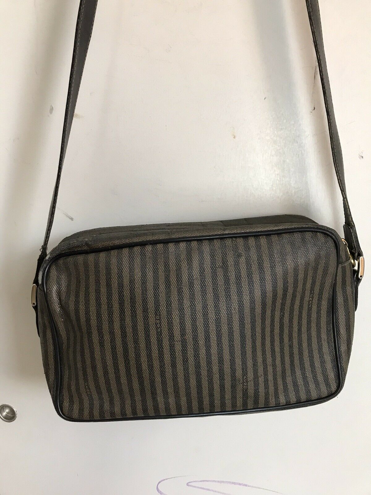 FENDI Vintage Canvas Crossbody Bag Needs TLC
