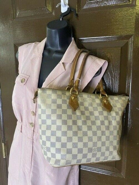 Louis Vuitton Saleya Vintage Crean Damier Azur Canvas Shoulder Bag