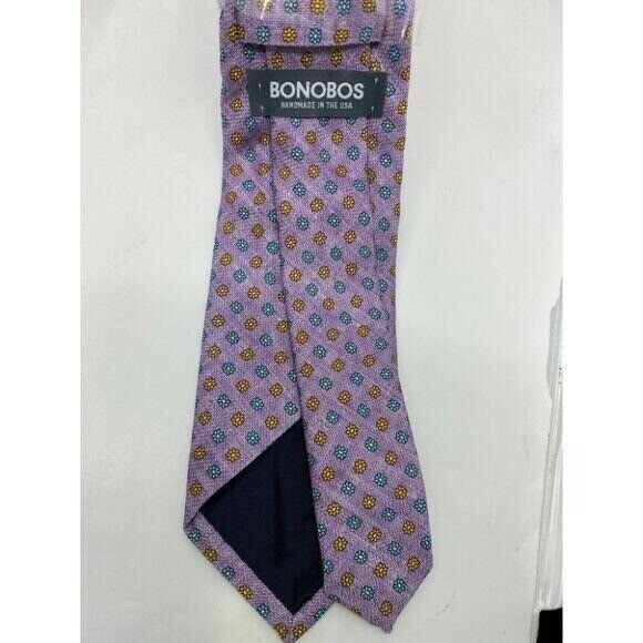 New! BONOBOS Purple Teal Yellow Premium Neck Tie