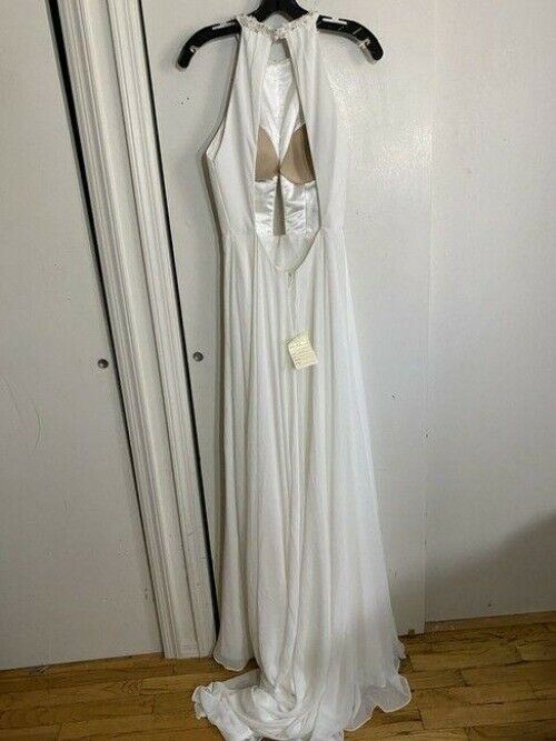 Unbranded White Haltered Gown Long Formal Dress