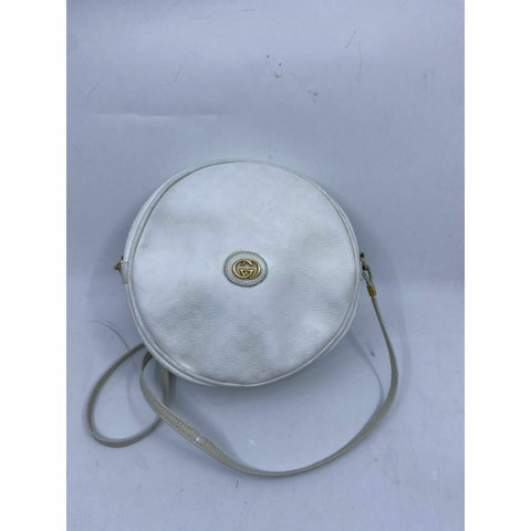 GUCCI White Canvas Signature Crossbody Bag
