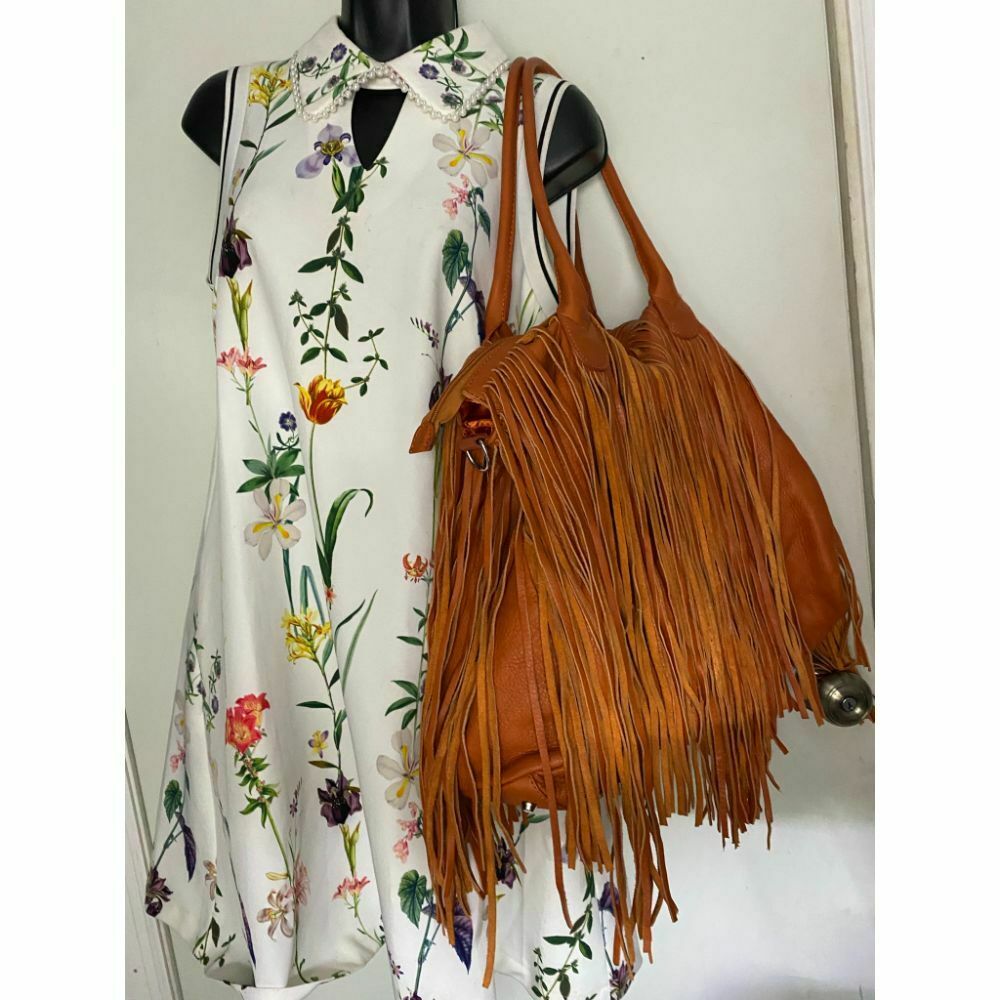 OTTImia Orange Leather Shoulder Bag